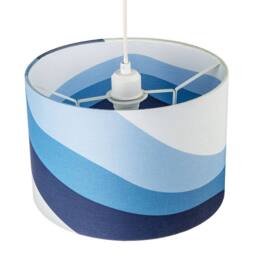 Happy Homewares Modern Linen Fabric Lamp Shade with Inner & Outer Wavy Design in Midnight - Size: 12 inches - thumbnail 3