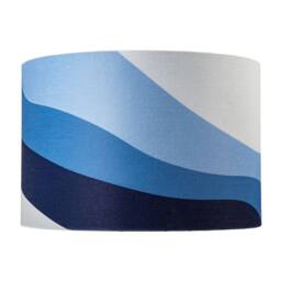Happy Homewares Modern Linen Fabric Lamp Shade with Inner & Outer Wavy Design in Midnight - Size: 12 inches - thumbnail 4