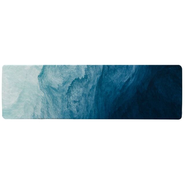 Benjamin Tate Design Abstract blue liquid fluid Designer Runner Rug in Natural - Size: 67 cm x 230 cm - image 1