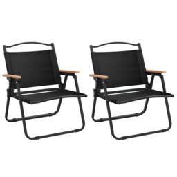 Berkfield Home Durable Camping Chairs 2 pcs Black 54x43x59cm Oxford Fabric - Size: 54 x 43 x 59 cm - thumbnail 3