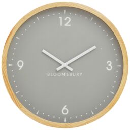 Orsina Understated Design Of Our Grey Wall Clock, Stylish Big Clock, Compact Lightweight Clock For Outdoor Indoor