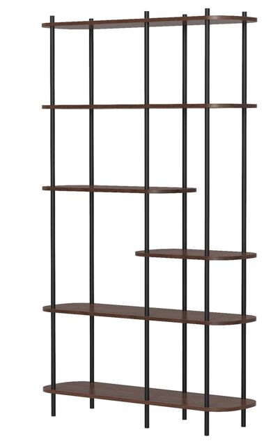 Nordlys Modern Industrial 5-Level Wooden Bookshelf in Brown - image 1