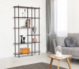 Nordlys Modern Industrial 5-Level Wooden Bookshelf in Brown - thumbnail 6