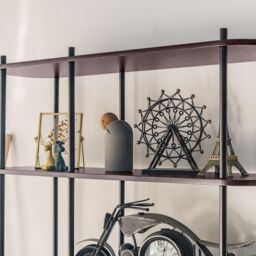 Nordlys Modern Industrial 5-Level Wooden Bookshelf in Brown - thumbnail 3