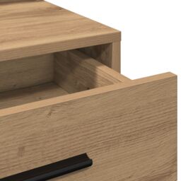 Berkfield Home Dressing Table with LED Lights Artisan Oak 79x41x135 cm in Brown - Size: 79 x 41 x 135 cm - thumbnail 8