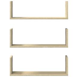 Berkfield Home Wall Shelves 3 pcs Sonoma Oak 58x18x18 cm Engineered Wood in Light Oak - Size: 58 x 18 x 18 cm - thumbnail 4