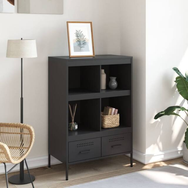 Berkfield Home Highboard Black 68x39x101.5 cm Steel - image 1