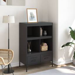 Berkfield Home Highboard Black 68x39x101.5 cm Steel - thumbnail 1