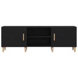 Berkfield Home TV Stand - Black Oak, 150x30x50 cm, Made of Engineered Wood - Size: 150 x 30 x 50 cm - thumbnail 7