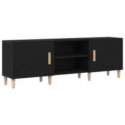 Berkfield Home TV Stand - Black Oak, 150x30x50 cm, Made of Engineered Wood - Size: 150 x 30 x 50 cm - thumbnail 2