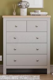 Home Discount Vida Designs Arlington 3+2 Drawer Chest Of Drawers Storage Bedroom Furniture in Grey - thumbnail 3