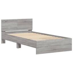 Berkfield Home Durable Bed Frame without Mattress with LED Lights Grey Sonoma 10 - thumbnail 6
