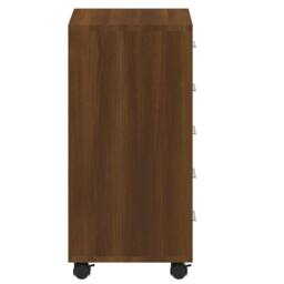 Berkfield Home Drawer Cabinet with Castors Brown Oak Engineered Wood - thumbnail 7