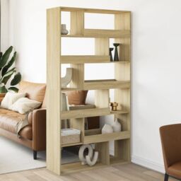 Berkfield Home Room Divider Sonoma Oak 100x33x187.5 cm Engineered Wood in Brown - thumbnail 1