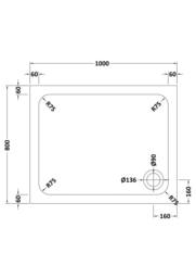 Balterley Rectangular Shower Tray 1000x800mm in Grey - thumbnail 2