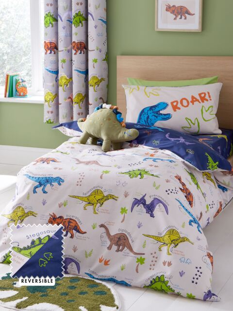 Catherine Lansfield 'Prehistoric Dinosaurs' Duvet Cover Set in Natural - Size: Double - image 1