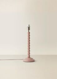 ValueLights Bobbins Painted Rose Pink Table Lamp Base Light in Pale Pink - thumbnail 2