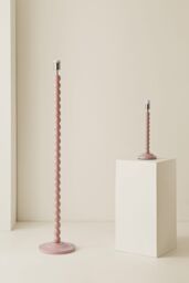 ValueLights Bobbins Painted Rose Pink Table Lamp Base Light in Pale Pink - thumbnail 8