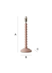 ValueLights Bobbins Painted Rose Pink Table Lamp Base Light in Pale Pink - thumbnail 7