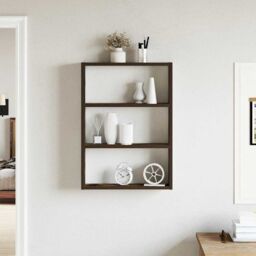 Berkfield Home Wall Shelf Smoked Oak 43x9x60 cm Engineered Wood in Brown - Size: 43 x 9 x 60 cm - thumbnail 3