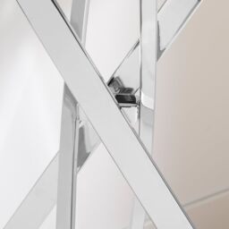 FurnitureboxUK Leonardo Rectangular Marble Effect Glass Top Console Table With Silver Metal Starburst Legs in White - thumbnail 5