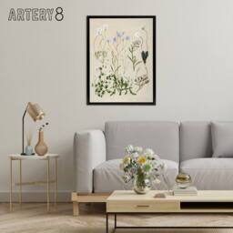 "Artery8 New Zealand Perennial Wild Flowers Featon Framed Canvas Wall Art Print in Beige - Size: W12"" x H16""" - thumbnail 3
