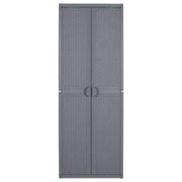 Berkfield Home Garden Storage Cabinet Grey 65x45x172 cm PP Rattan - Size: 65 x 45 x 172 cm