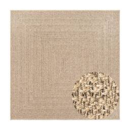 Berkfield Home Rug ZIZUR 240x240 cm Jute Look Indoor & Outdoor in Brown - Size: Medium - thumbnail 2