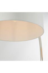 Netlighting Josephine 1 Light Floor Lamp Bright Nickel Vintage White Faux Silk E27 in Grey - thumbnail 6