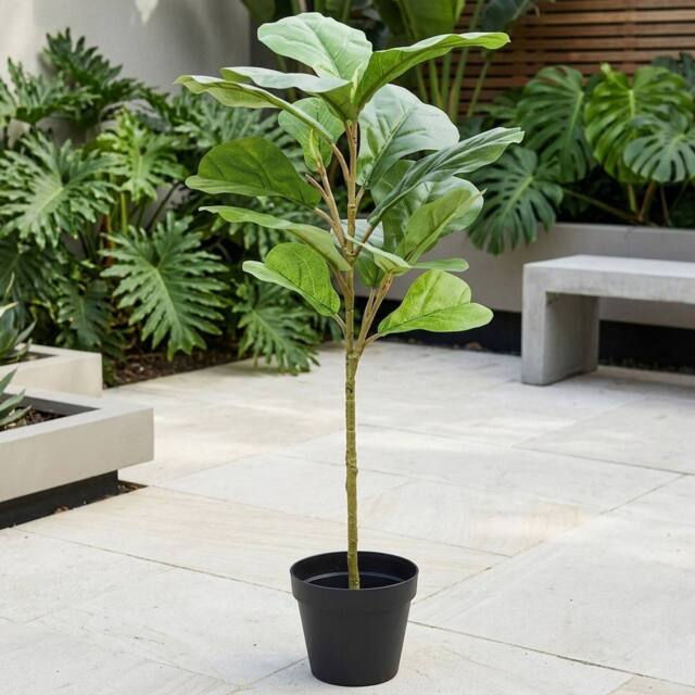 Garden Greatness Artificial Potted Ficus Lyrata in Green - image 1