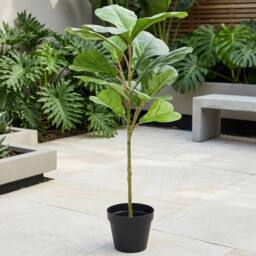 Garden Greatness Artificial Potted Ficus Lyrata in Green