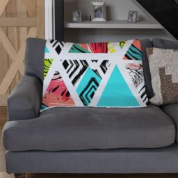 Benjamin Tate Design Aztec & Tropical Palm Leaves Blanket in Natural - Size: 120 cm x 150 cm - thumbnail 2