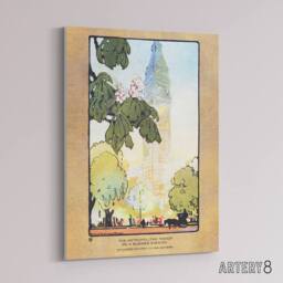 "Artery8 The Metropolitan Tower on A Summer Evening Elmer Canvas Wall Art Print in Orange - Size: W18"" x H24""" - thumbnail 2