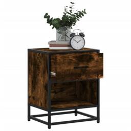 Berkfield Home Bedside Cabinets 2 pcs Smoked Oak 40x31x50 cm Engineered Wood in Brown - Size: 40 x 31 x 50 cm - thumbnail 4