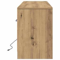 Berkfield Home TV Cabinet with LED in Artisan Oak 139.5x34x50 cm, Made from Engi in Brown - Size: 139.5x34x50 cm - thumbnail 8