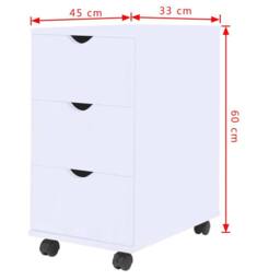 Berkfield Home Drawer Unit 45x33x60 cm White - Size: 45 x 33 x 60 cm - thumbnail 6