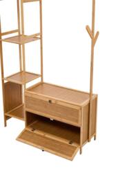 Garden Sanctuary Multi-functional Wooden Coat Rack with Storage Drawers in Natural - thumbnail 6