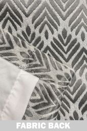 Enhanced Living 'Aspen' Grey Geometric Leaf Pattern Room Darkening - Pair of Thermal Curtains with Eyelet Header - Size: 229 cm width x 183 cm drop - thumbnail 4