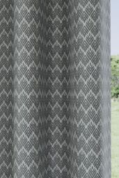 Enhanced Living 'Aspen' Grey Geometric Leaf Pattern Room Darkening - Pair of Thermal Curtains with Eyelet Header - Size: 229 cm width x 183 cm drop - thumbnail 3