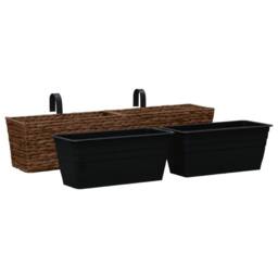 Berkfield Home Garden Planters 2 pcs Water Hyacinth Brown - thumbnail 1