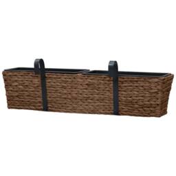 Berkfield Home Garden Planters 2 pcs Water Hyacinth Brown - thumbnail 7