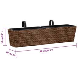 Berkfield Home Garden Planters 2 pcs Water Hyacinth Brown - thumbnail 9