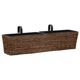 Berkfield Home Garden Planters 2 pcs Water Hyacinth Brown - thumbnail 3