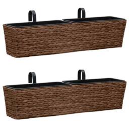 Berkfield Home Garden Planters 2 pcs Water Hyacinth Brown - thumbnail 2