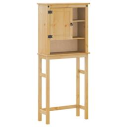 Berkfield Home Bathroom Washing Machine Cabinet Corona Solid Wood Pine in Brown - thumbnail 2