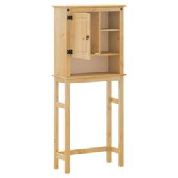 Berkfield Home Bathroom Washing Machine Cabinet Corona Solid Wood Pine in Brown - thumbnail 4