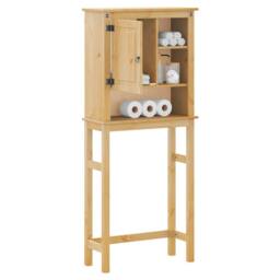 Berkfield Home Bathroom Washing Machine Cabinet Corona Solid Wood Pine in Brown - thumbnail 3