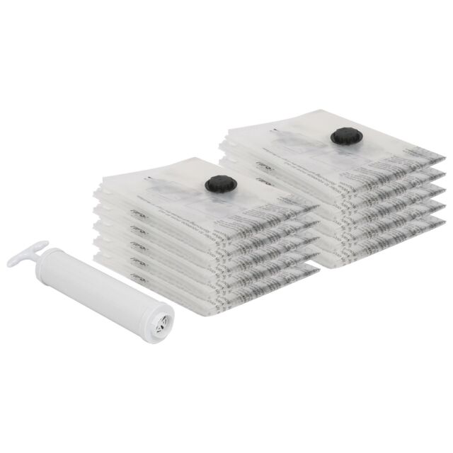 Harbour Housewares Vacuum Storage Bags with Hand Pump - Medium (50 x 70cm) - White - Pack of 10 - image 1