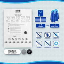 Harbour Housewares Vacuum Storage Bags with Hand Pump - Medium (50 x 70cm) - White - Pack of 10 - thumbnail 4