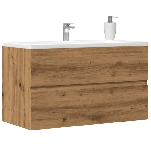 Berkfield Home Sink Cabinet Artisian Oak 90x38.5x45 cm Engineered Wood in Brown - image 1